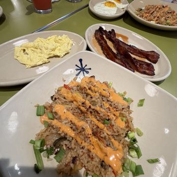 Snooze, an A.M. Eatery - Habanero Pork Belly Breakfast Fried Rice* - Breakfast & Brunch Near Me - Frisco, Texas Snooze, an A.M. Eatery - Habanero Pork Belly Breakfast Fried Rice* - Breakfast & Brunch Near Me - Frisco, Texas