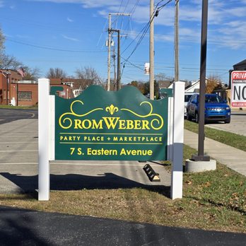 RomWeber Marketplace - Exterior sign off parking lot. Free parking. - Antiques Near Me - Batesville, Indiana