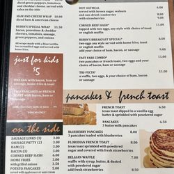Rubin's Restaurant - Breakfast Menu