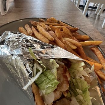 Hellenic Greek Kitchen - Chicken gyro with regular fries - Greek Near Me - Charlotte, North Carolina Hellenic Greek Kitchen - Chicken gyro with regular fries - Greek Near Me - Charlotte, North Carolina