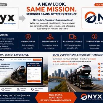 Onyx Auto Transport - A NEW LOOK.
SAME MISSION. - Vehicle Shipping Near Me - Newtown, Pennsylvania Onyx Auto Transport - A NEW LOOK.
SAME MISSION. - Vehicle Shipping Near Me - Newtown, Pennsylvania