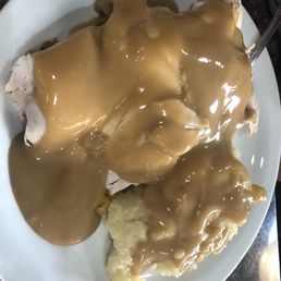 Roast turkey with mashed and stuffing