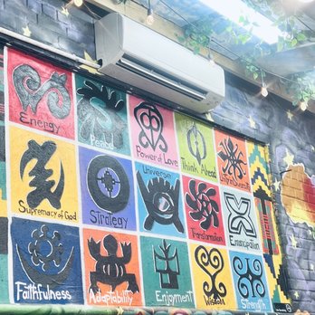 OSU R.E Grill - Adinkra symbols - interior decor - African Near Me - Bronx, New York OSU R.E Grill - Adinkra symbols - interior decor - African Near Me - Bronx, New York