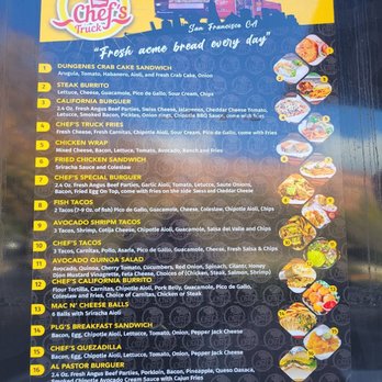 Chef's Truck - Menu - Food Trucks Near Me - San Francisco, California