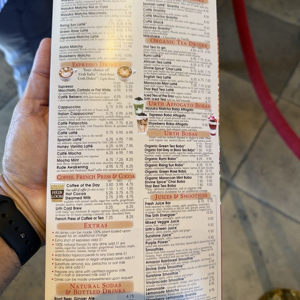 Urth Caffé - Orange - Menu May 2026 - Coffee & Tea Near Me - Orange, California Urth Caffé - Orange - Menu May 2026 - Coffee & Tea Near Me - Orange, California