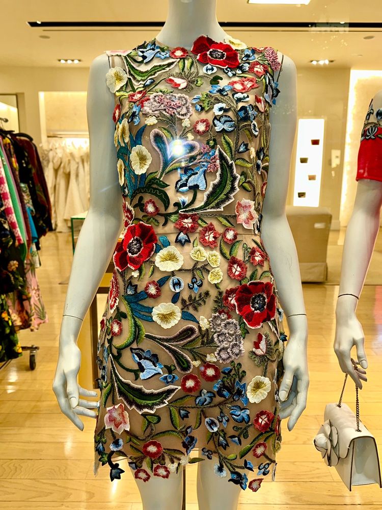 sachin and babi light blue dress Lauren Ralph Lauren Floral Pleated Charmeuse Cocktail Dress (RAF253979850)  - Midimekot