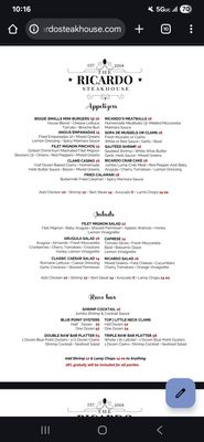Menu photo 4 Ricardo Steak House New York, NY Menu photo 4 Ricardo Steak House New York, NY