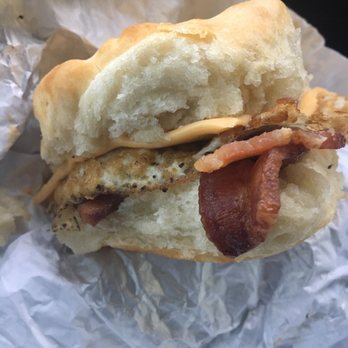 The Busy Bee - a bacon and cheese biscuit sandwich - Grocery Near Me - Florien, Louisiana