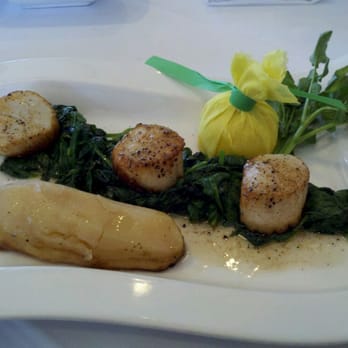 Oceanos Oyster Bar & Sea Grill - Day Boat Scallops Over Sauteed Spinach - Seafood Near Me - Fair Lawn, New Jersey Oceanos Oyster Bar & Sea Grill - Day Boat Scallops Over Sauteed Spinach - Seafood Near Me - Fair Lawn, New Jersey