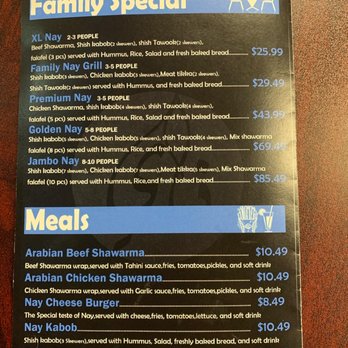 Nay Restaurant - Menu Back - Mediterranean Near Me - Glendale Heights, Illinois Nay Restaurant - Menu Back - Mediterranean Near Me - Glendale Heights, Illinois