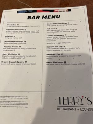 Menu photo 1 Terry's Restaurant + Lounge Carmel, CA