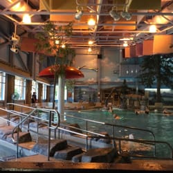 Revelstoke Aquatic Centre - Children's side of the pool, hot tub and lazy river.