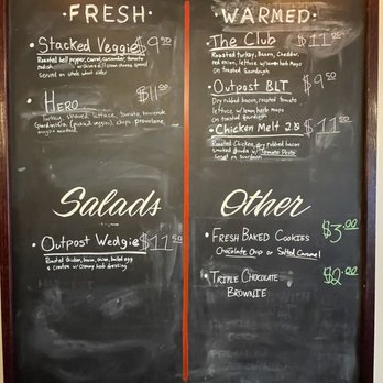Outpost Sandwiches - a menu on a chalkboard - Sandwiches Near Me - Tacoma, Washington Outpost Sandwiches - a menu on a chalkboard - Sandwiches Near Me - Tacoma, Washington