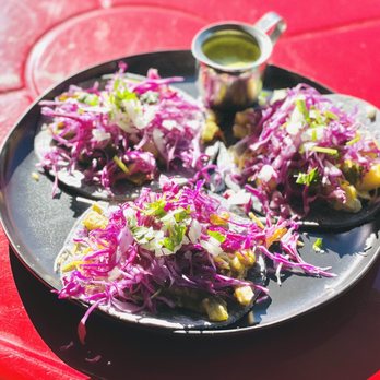 Muy Salsas - Mix and match tacos - green chili, nopales, calabacita (zucchini) - Mexican Near Me - Los Alamos, New Mexico