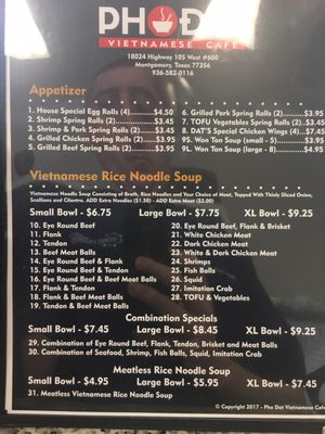 Menu photo 8 Pho Dat Vietnamese Cafe Montgomery, TX