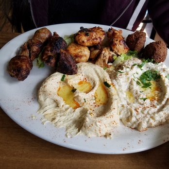 Aladdin Halal - Aladdin combo chicken koufta hummus and baba ganuj - Halal Near Me - Hartford, Connecticut