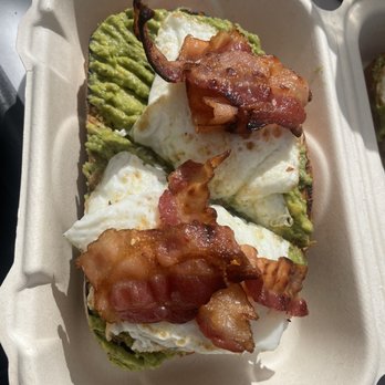 Smashed Avocado Toast - Breakfast with Bacon - Food Stands Near Me