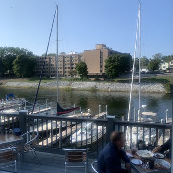 Fricano's Manistee River - Our view! - Pizza Near Me - Manistee, Michigan