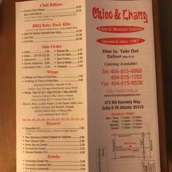 Chico and Chang - Menu page 4 - Chinese Near Me - Atlanta, Georgia
