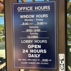 United States Post Office - Hours of operation