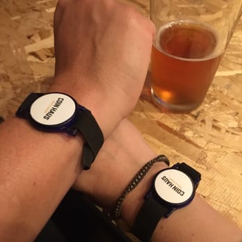 Coin Haus - Bracelets get scanned at each beer "station". - Arcades Near Me - La Mesa, California