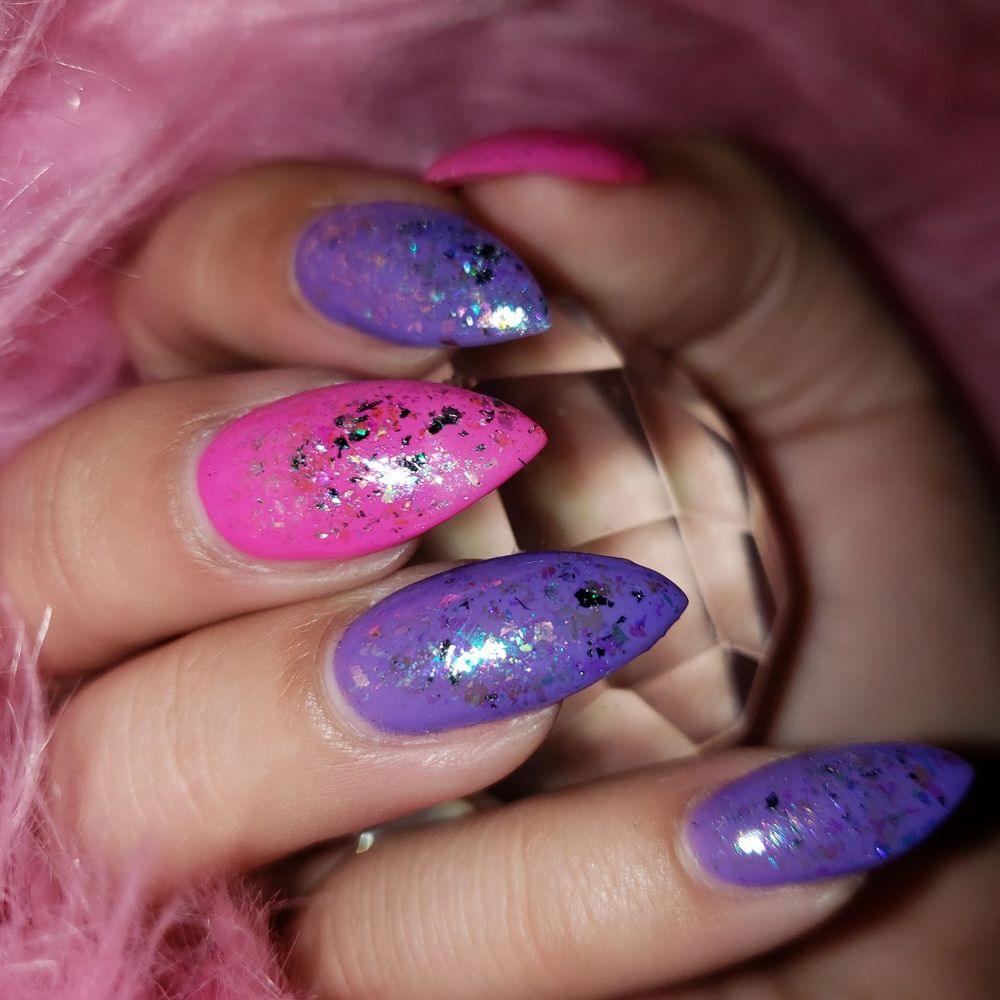 Angel's Nail & Spa - Her new chameleon flakes are the best! - Nail Salons Near Me - Costa Mesa, California