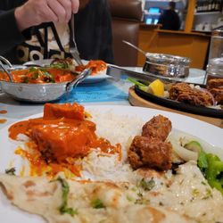 Bollywood Spice Indian Cuisine - Chicken Tikka Masala with Naan and Chicken Kabob