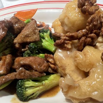 Stick & Wok - Beef broccoli and walnut shrimp - Chinese Near Me - Santa Clara, California Stick & Wok - Beef broccoli and walnut shrimp - Chinese Near Me - Santa Clara, California