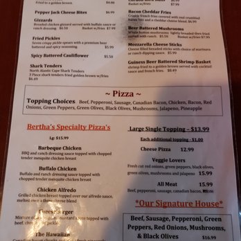 Bertha's Bar and Grill - menu - Burgers Near Me - Council Bluffs, Iowa