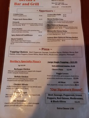 Menu photo 1 Bertha's Bar and Grill Council Bluffs, IA