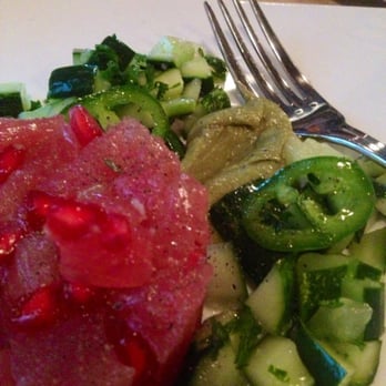 Brookvin - Tuna Tartar with pomegranate seeds, cucumbers and jalapeños. - Wine Bars Near Me - Brooklyn, New York