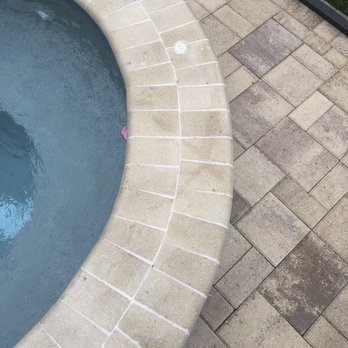 Patio Pools - More coping done by patio pools. Nothing is aligned or uniform. - Hot Tub & Pool Near Me - Tampa, Florida