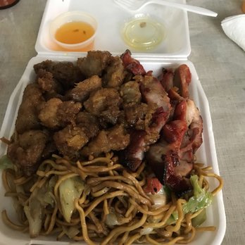 Happy Wok - Bbq pork / Orange chicken combo no rice - Chinese Near Me - Pico Rivera, California