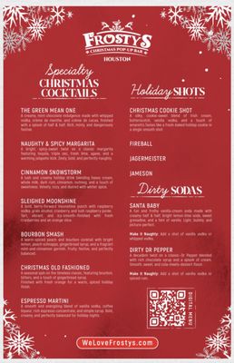Menu photo 2 Frosty's Christmas Bar Houston, TX