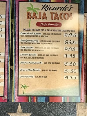 Menu photo 2 Ricardo's Baja Tacos Post Falls, ID Menu photo 2 Ricardo's Baja Tacos Post Falls, ID