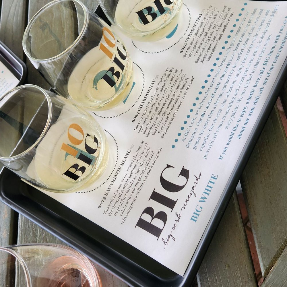 Big Cork Vineyards - White flight - Wineries Near Me - Rohrersville, Maryland Big Cork Vineyards - White flight - Wineries Near Me - Rohrersville, Maryland