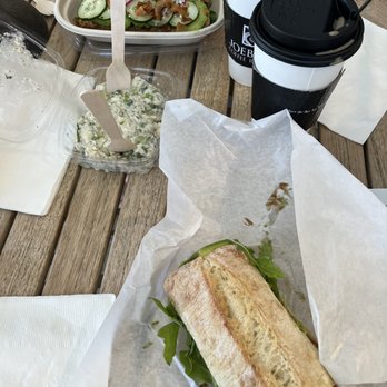 The Vreamery - Caprese panini (1/2 deal), potato salad, and a GF avocado "bagel" - Cheese Shops Near Me - Paso Robles, California