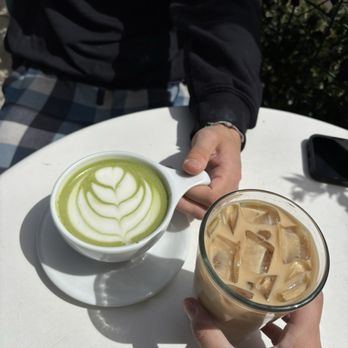 Farmers Union Coffee Roasters - Matcha latte, iced vanilla latte - Coffee & Tea Near Me - Eugene, Oregon