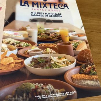 La Mixteca Tamale House - Menu cover. - Mexican Near Me - Atlanta, Georgia