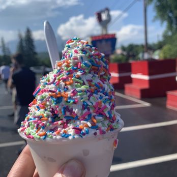Martha's Dandee Creme - Small vanilla with rainbow sprinkles - Ice Cream & Frozen Yogurt Near Me - Queensbury, New York Martha's Dandee Creme - Small vanilla with rainbow sprinkles - Ice Cream & Frozen Yogurt Near Me - Queensbury, New York