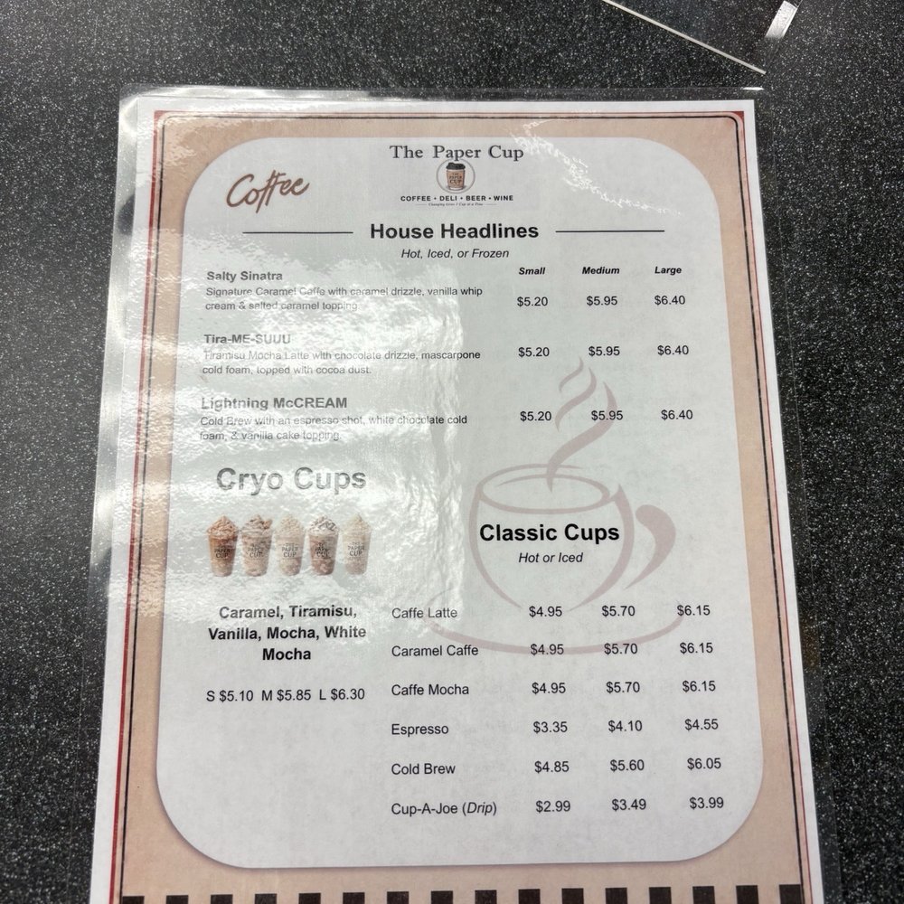 The Paper Bag - Coffee menu - Delis Near Me - Waldo, Florida