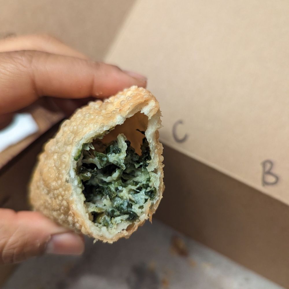 Spinach and Swiss empanada Spinach and Swiss empanada