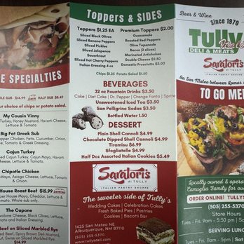 Tully's Italian Deli - Takeout Menu - Italian Near Me - Albuquerque, New Mexico Tully's Italian Deli - Takeout Menu - Italian Near Me - Albuquerque, New Mexico