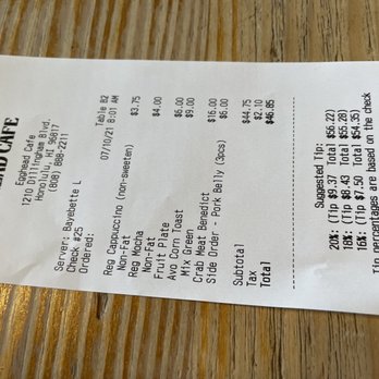Egghead Cafe - But high for what felt like take out food - Coffee & Tea Near Me - Honolulu, Hawaii