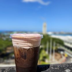 Honolulu Rooftop Garden - Nice background for photos of your drinks... Aloha Tower view!