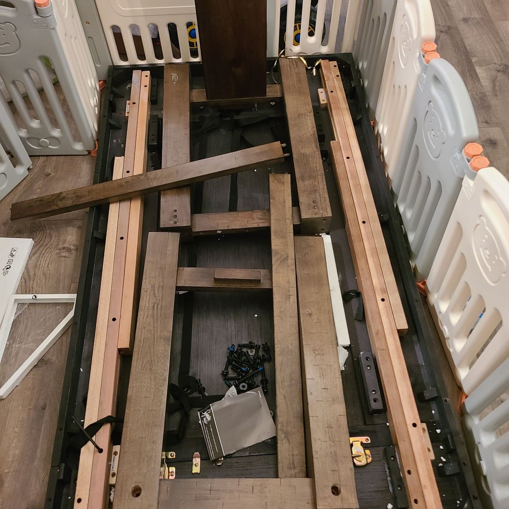 Ashley Store - This is how they've left it after only putting one piece together and stated it would be a hassle for them to take it back into the truck. - Furniture Stores Near Me - Lathrop, California Ashley Store - This is how they've left it after only putting one piece together and stated it would be a hassle for them to take it back into the truck. - Furniture Stores Near Me - Lathrop, California