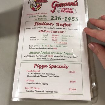 Giovanni's Pizza - the menu for the restaurant - Pizza Near Me - Danville, Kentucky Giovanni's Pizza - the menu for the restaurant - Pizza Near Me - Danville, Kentucky