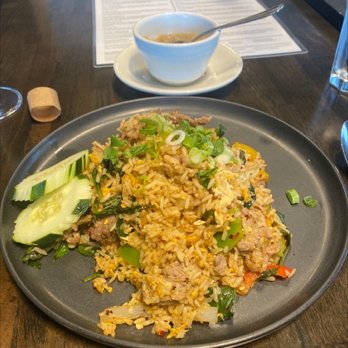 Archa Nine Thai Kitchen - Spicy Basil Fried Rice with beef. So delicious! Large portion!!! Thai spicy for me!! - Thai Near Me - Lexington, Kentucky Archa Nine Thai Kitchen - Spicy Basil Fried Rice with beef. So delicious! Large portion!!! Thai spicy for me!! - Thai Near Me - Lexington, Kentucky