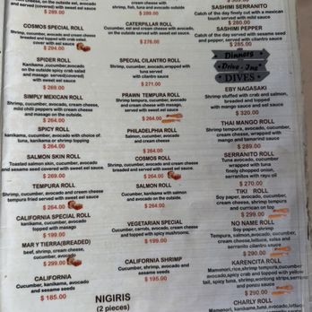 Tiki Bar - Menu - Jan '26 - Sushi Bars Near Me - Cabo San Lucas, BCS