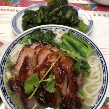 Chinatown BBQ - BBQ noodle soup and Chinese broccoli - Barbeque Near Me - Vancouver, British Columbia